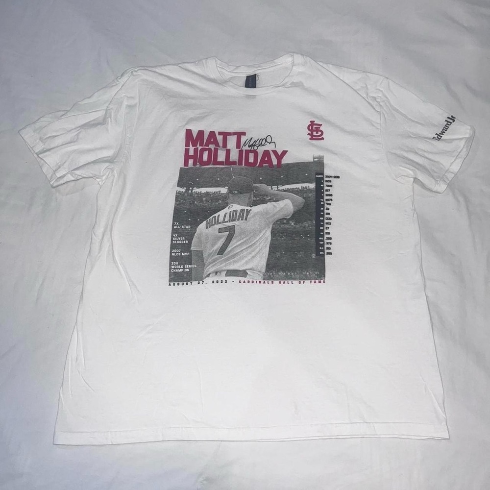 Gildan White Matt Holliday Graphic Tee